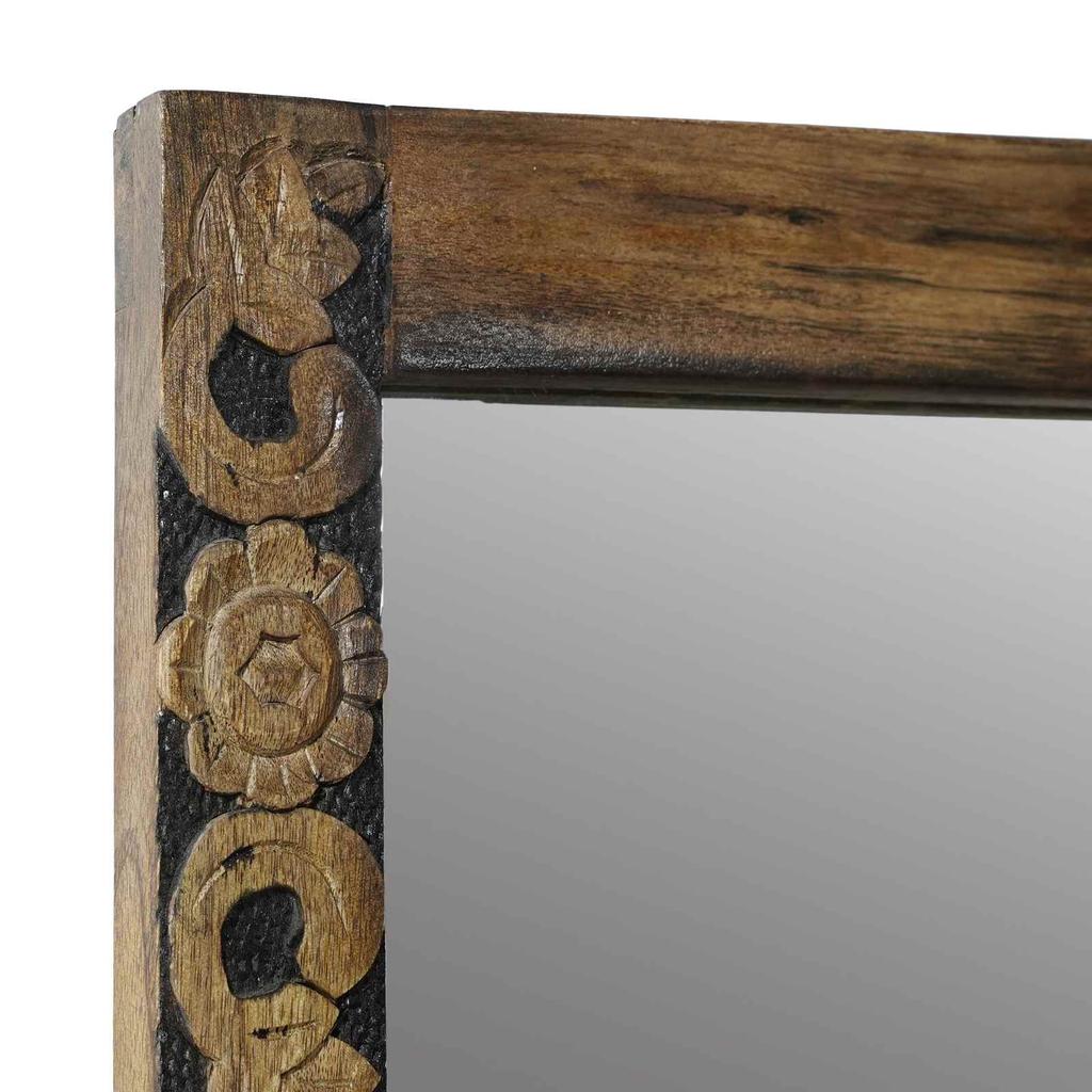 Wall Mirror Walnut Brown 70 x 50 cm Particleboard and Glass