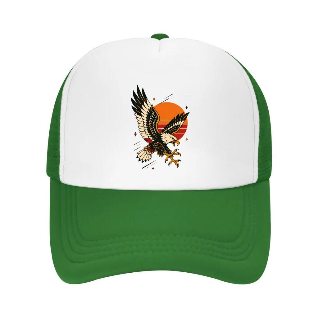 Vintage Flash Eagle Sunset Emblem Mesh Baseball Cap Casual Hat Outdoor For Womens Unisex FeUnisex