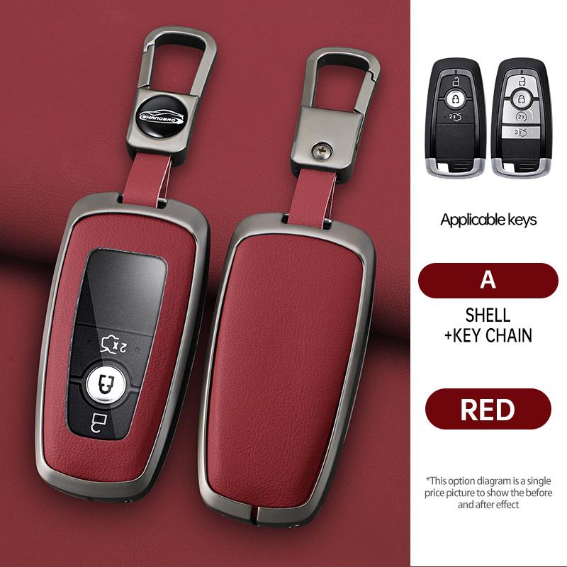 Zinc Alloy Genuine Leather Auto Key Fob Cover Case Fit For Lincoln Continental Navigator Z Mkz Mkc Mkx Nautilus Aviator Corsair