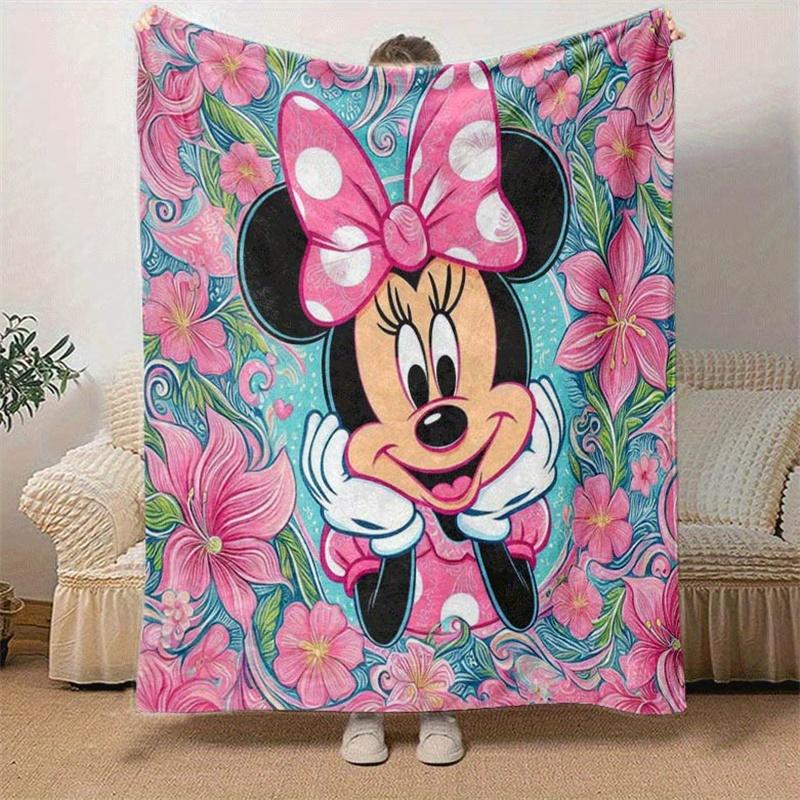 1pc Minnie Printing Blanket - Soft, All-Season Throw for Office Blanket,Personalized Gift with Adorable Cartoon Design