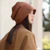Autumn and Winter Hats Women's Casual Versatile Stacking Hats Big Head Circumference Showing Face Small Headgear Warm Cold Hats