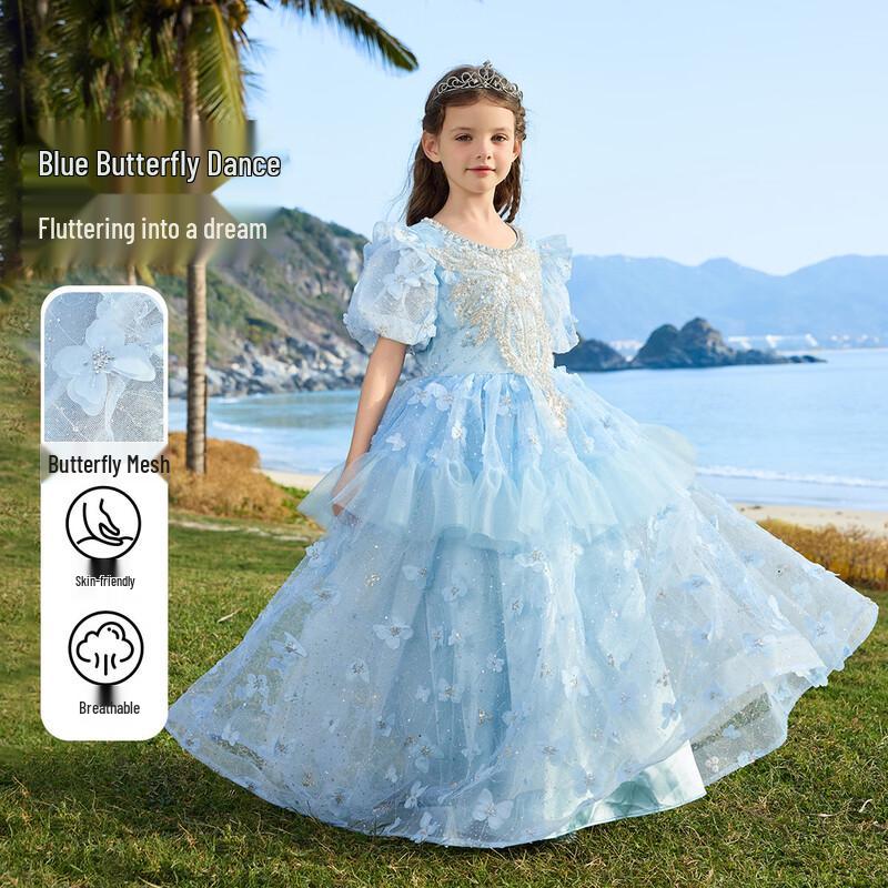 ASK JUNIOR Girls Summer Princess Mesh Dress L