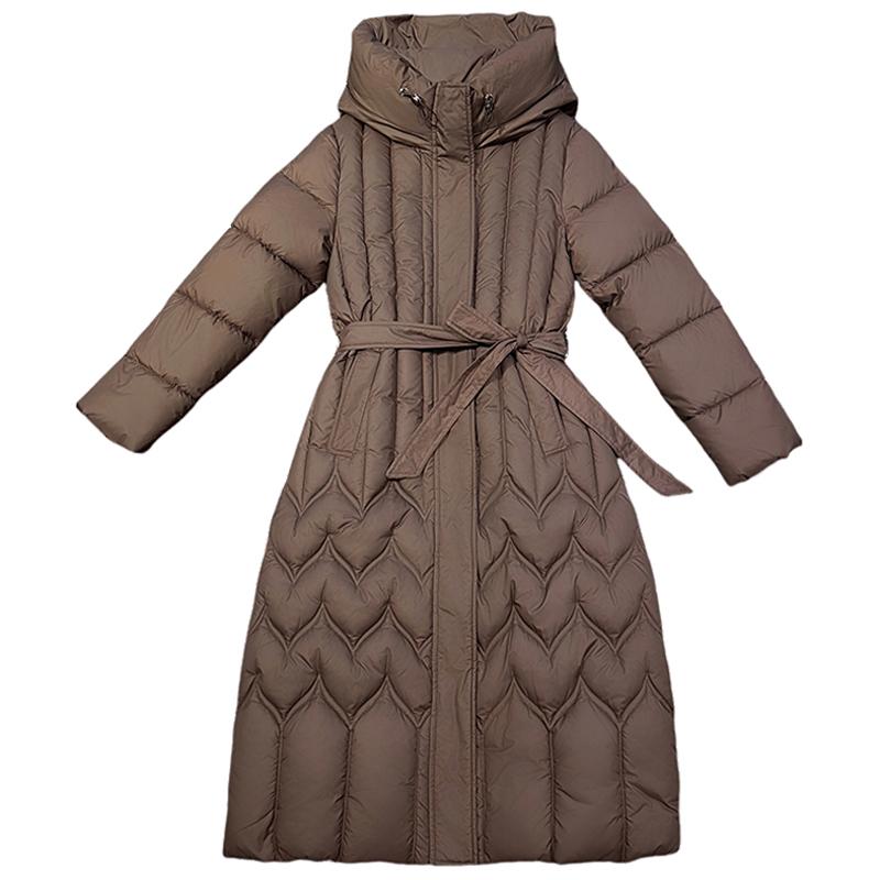 Plus Size L-7XL Fashion Woman Winter Coats With Belt Long Parkas Hooded Loose Thick Female Jackets