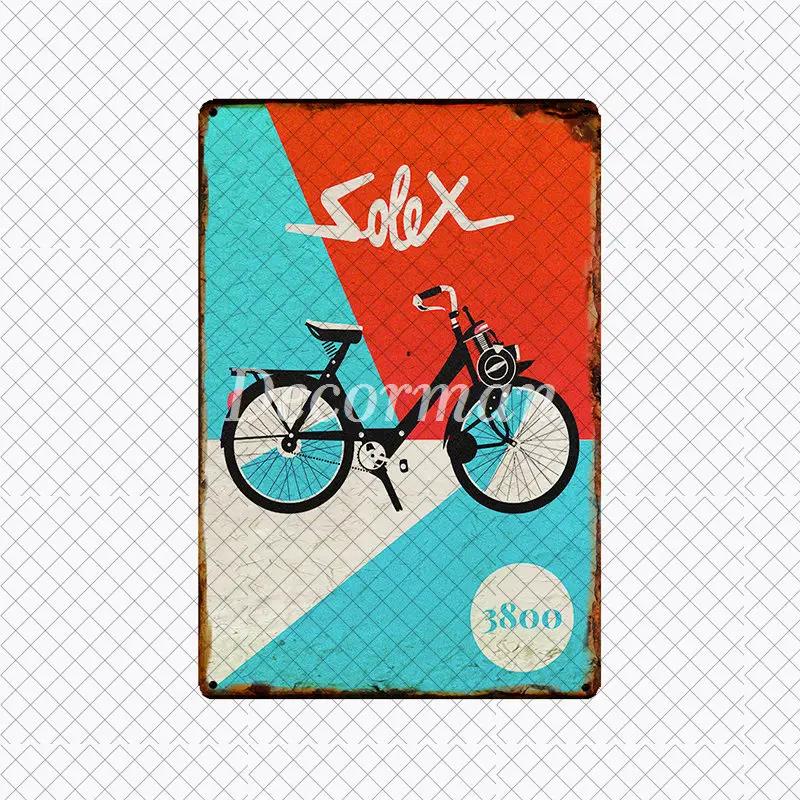 [ DecorMan ] VELO SOLEX France Bike Metal SIGN Custom Wall Poser iron Painting PUB Room Bar Hotel Decor LTA-2033