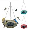 Fontaine Solaire Baignoire pour Oiseaux Suspendue Mangeoire pour la Faune Baignoire Solaire avec Pompe à Eau pour Jardin Extérieur Cour Patio Pelouse