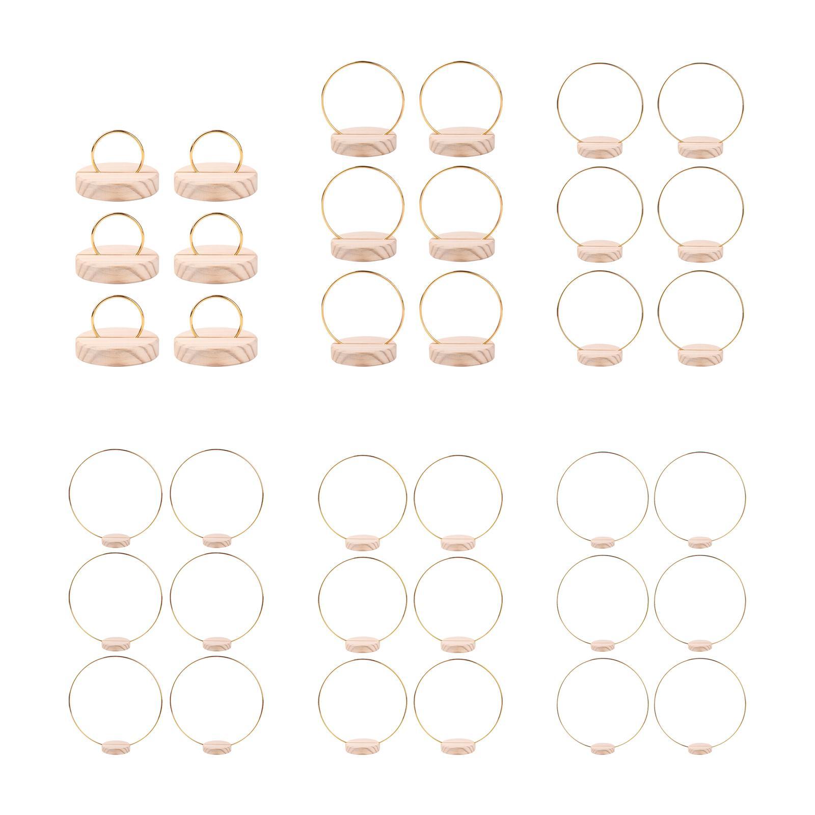 

6 Pieces Metal Floral Hoop with Stand Table Decoration Wedding Wreath for Dia 5cm