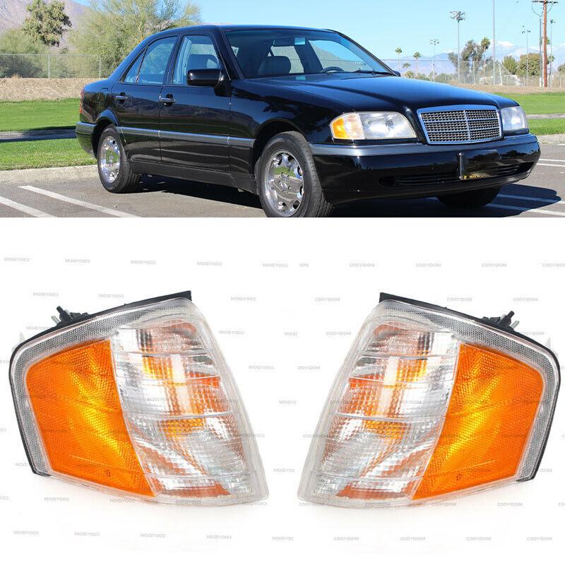 For Mercedes Benz C Class C220 1994-2000 Pair Front Corner Lamp Turn Signal Lamp