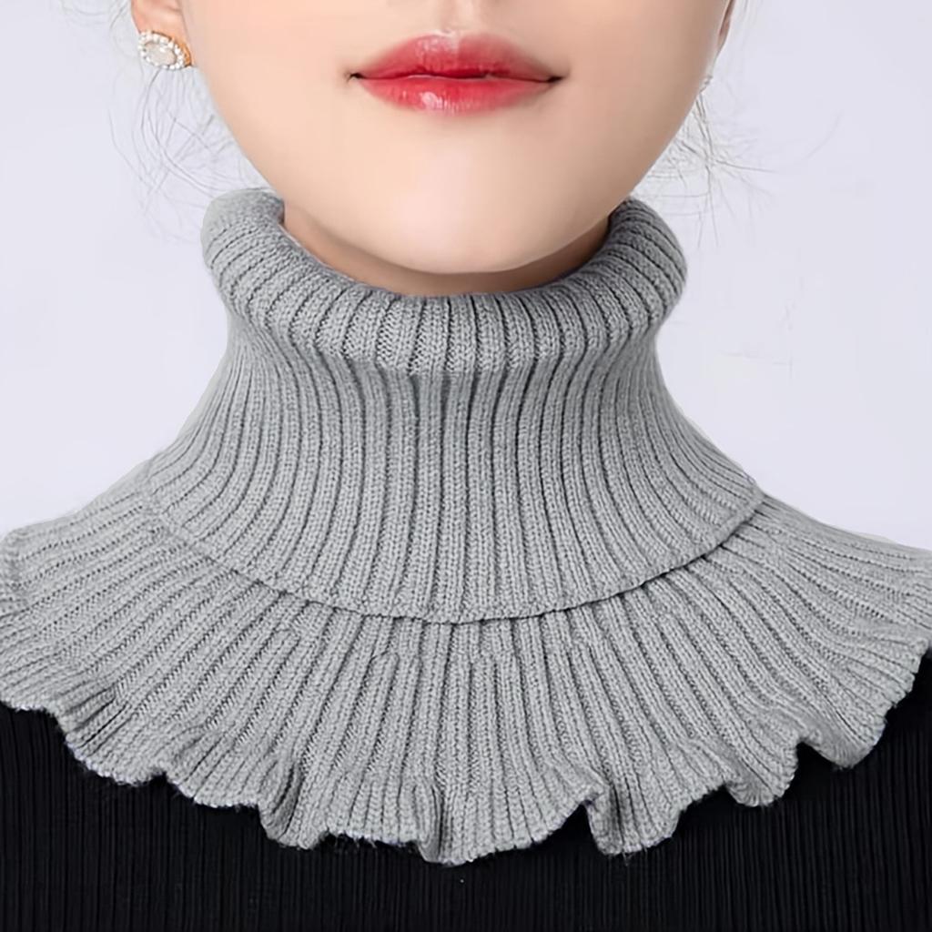 Scarf Women'S Neck Cover Fake Collar Protect Cervical Spine Keep Warm And Cold-Proof Versatile Knitted Turtleneck Sweater Collar Women