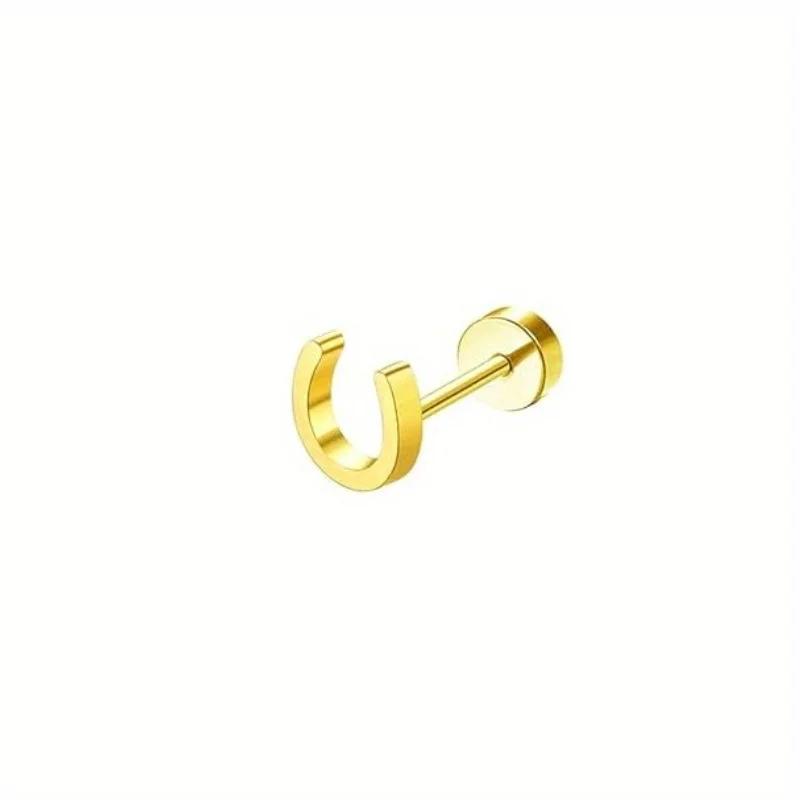 Bobisty 1Piece Earrings for Women Men Stainless Steel Tiny Cartilage Star Moon Heart Elegant Cartilage Piercing Jewelry