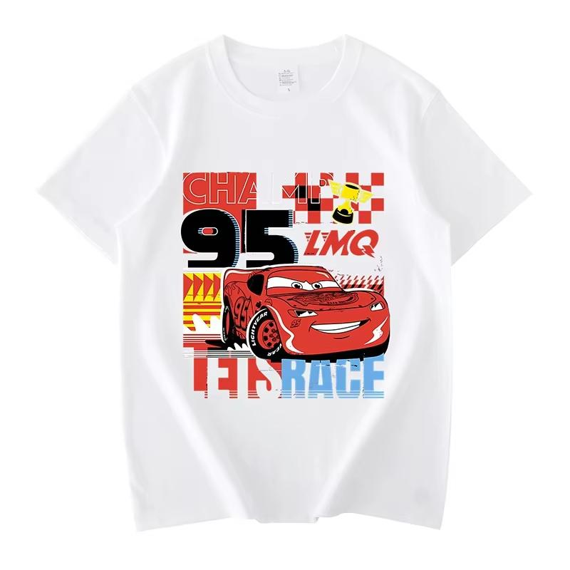 Cars Lightning McQueen Print Fashion Clothing Anime Casual TShirt Women Unisex Cotton Plus Size Loose Short Sleeve TShirt
