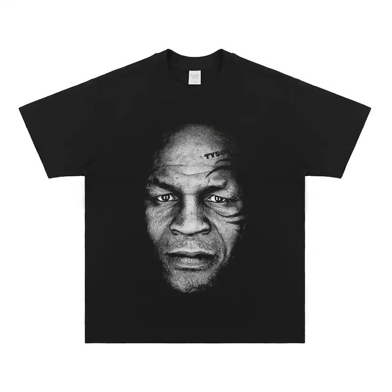Mike Tyson Intense Portrait Graphic T-Shirt Oversized Crew Neck Moisture Wicking Boxing Casual Outdoor Streetwear
