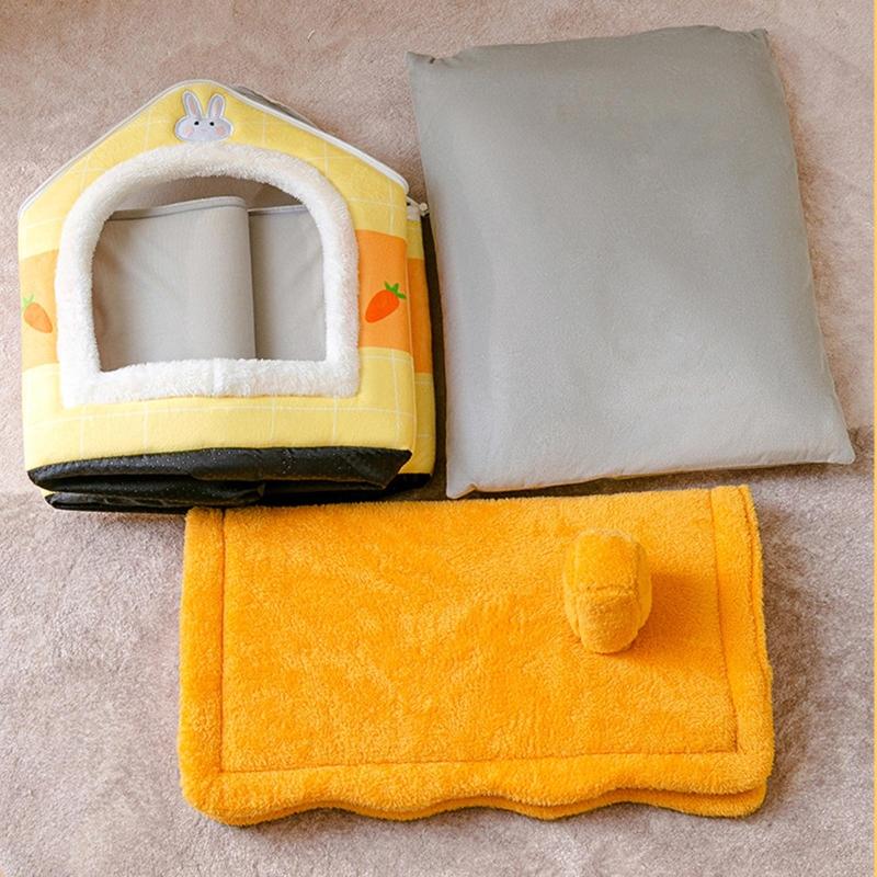 Condo Shape Cats House Bed Tent for Indoor Small to Large Cats Machine Washable Ultra Soft Cushion Anti-Slip Bottom