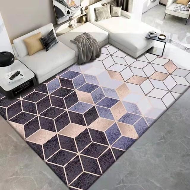 Geometric Carpet For Living Room Rug Kids Bedroom Bedside Rugs Soft Square Fluffy Carpets Home Sofa Table Decor Mat Alfombra