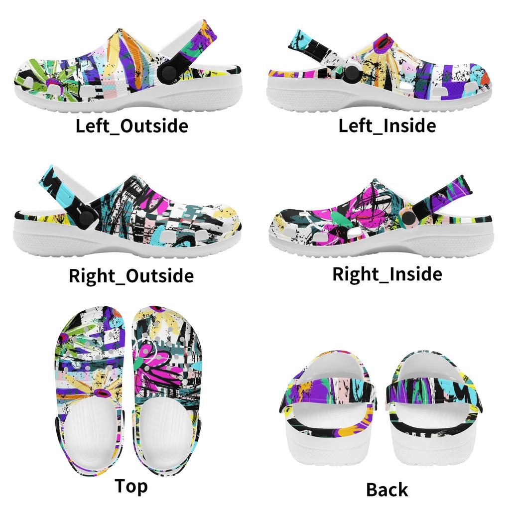 Breathable Printed EVA Beach Clogs Unisex Lightweight Slip On Garden Shoes Pool Bathroom Home Summer Sandals Lightweight Wear