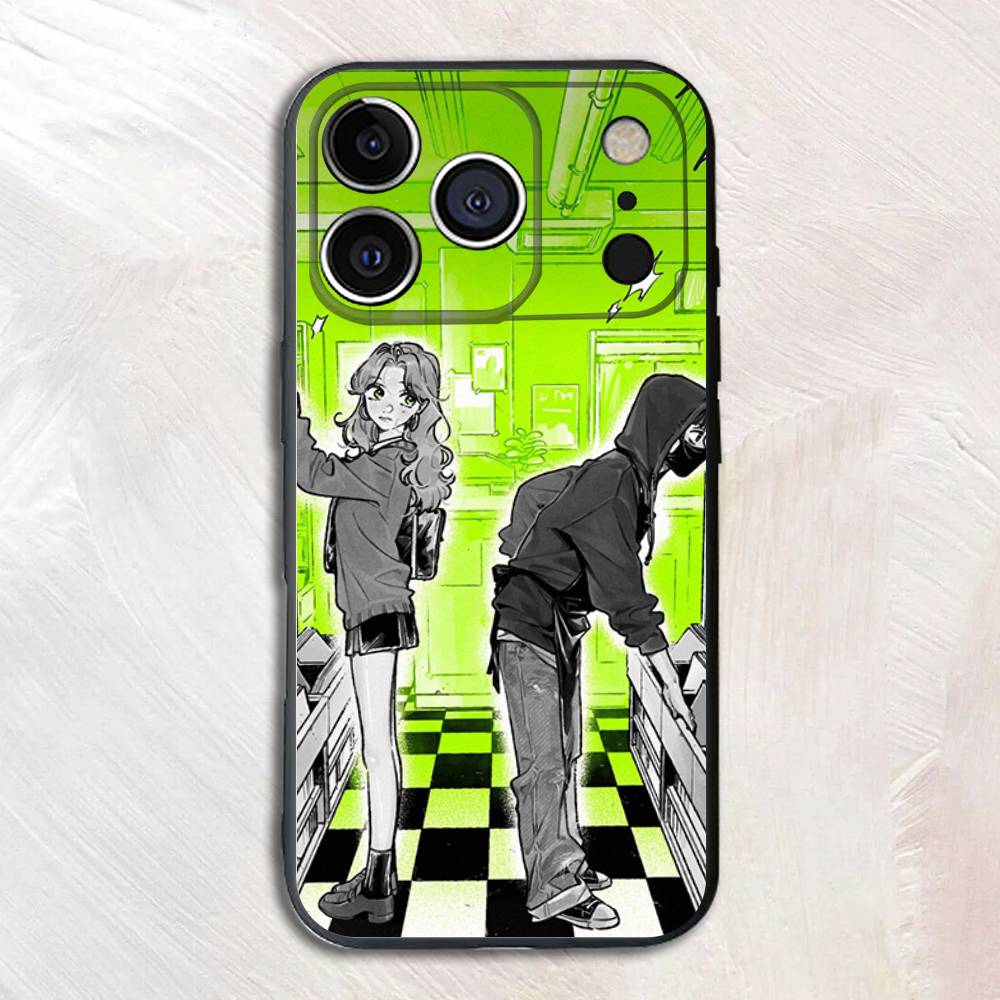 Cartoon Aya Osawa Mitsuki Koga Schwarz Matt Handyhülle Für iPhone 17,16,15,14,13,12,13,12,11 Pro Max Plus mini XS Weiche Rückseite