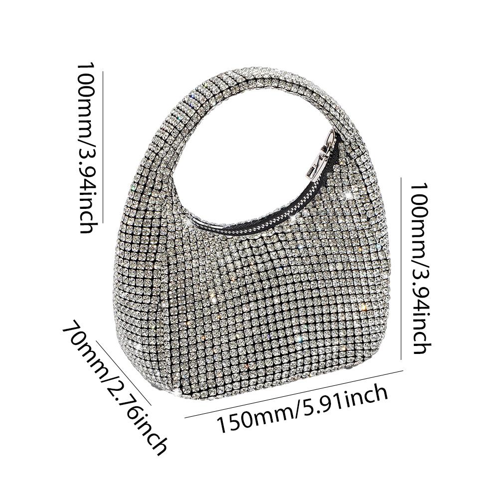 Pochette en cristal brillant pour femme, sac à main tendance en