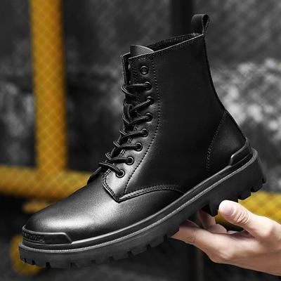 Brand Sewing Boots Men Genuine Leather Fashion Outdoor Motocross Men's Boots Warm Winter Shoes For Man Plus Size 38-45