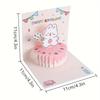 1 Stück Cartoon 3D Geburtstagskarte Kuchen Kreativ Niedlich Kleine Karten Segen Geschenk Brief Geburtstagskarte