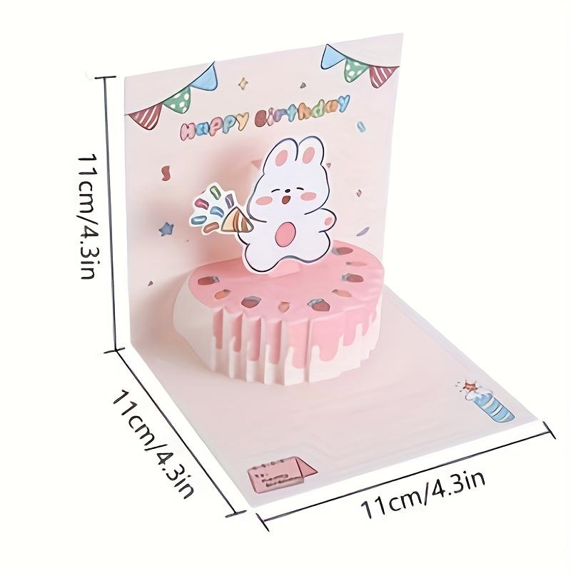 1 Stück Cartoon 3D Geburtstagskarte Kuchen Kreativ Niedlich Kleine Karten Segen Geschenk Brief Geburtstagskarte