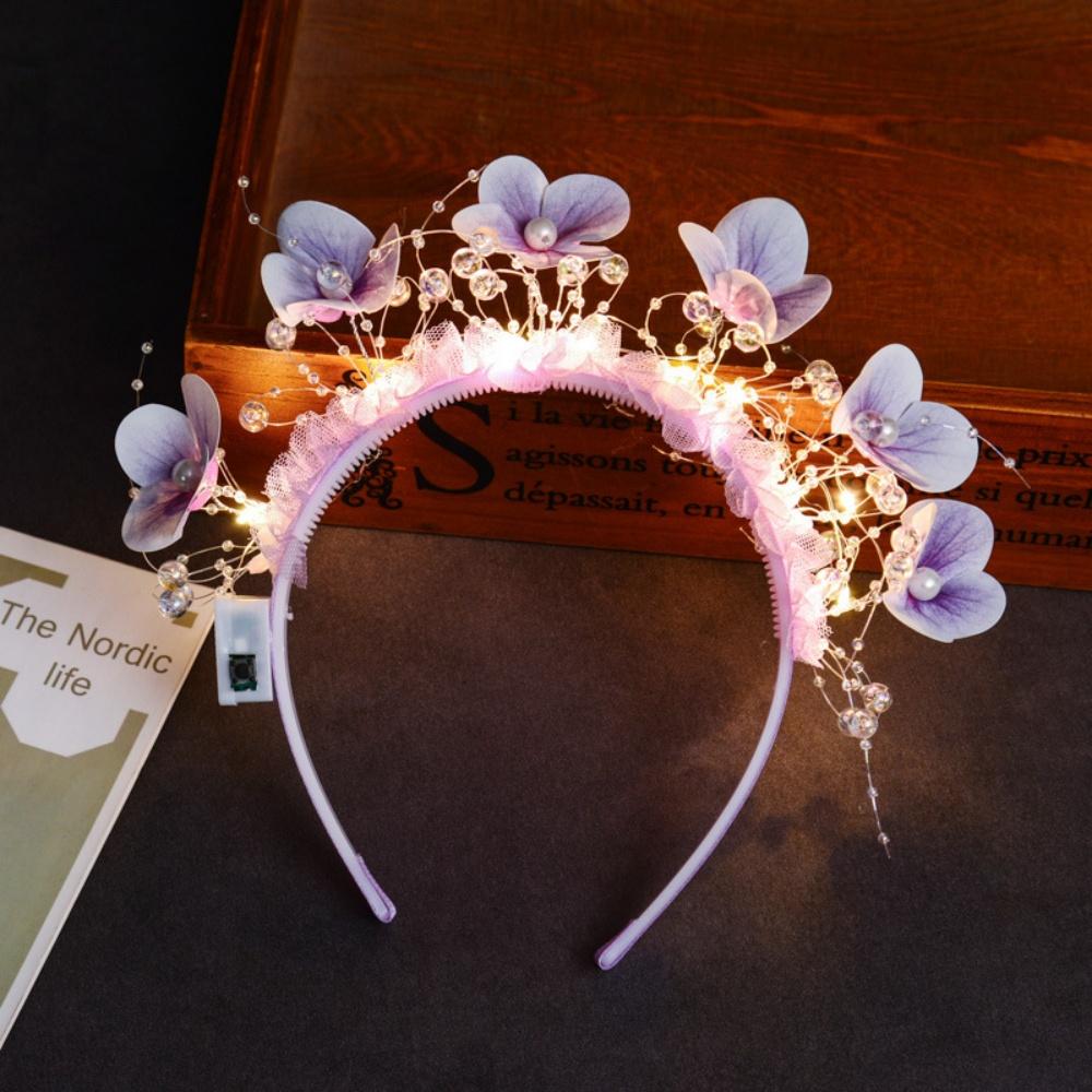 2026 New LED Light Up Butterfly Flower Headbands Girls Women Fairy Glow Headband Birthday Halloween Christmas Party Supplies