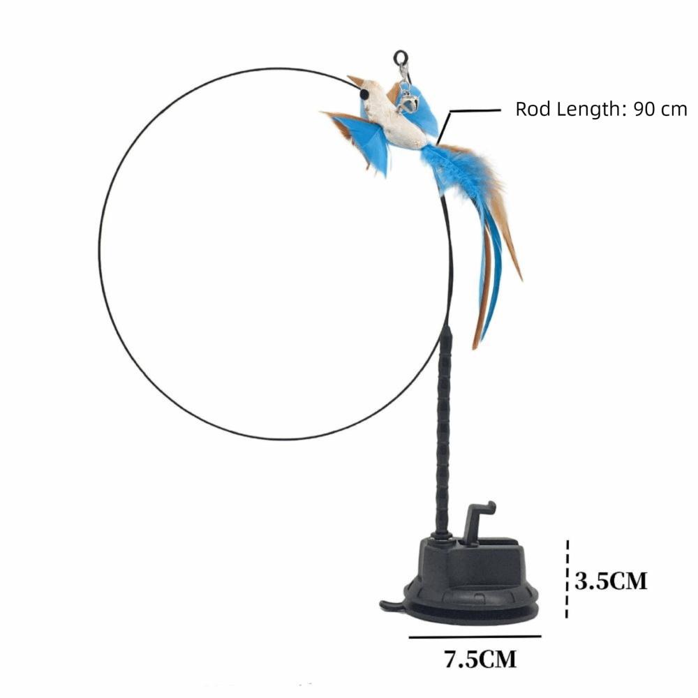Auto Interactive Cat Toy Wand Detachable Hands-Free Cat Stick Toy with Bell Simulation Bird Interactive Cat Toy Pet Supplies