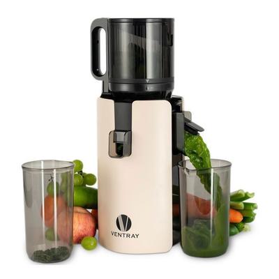 Cold Press Juicer - VENTRAY - 250W for Fruits and Vegetables - 120mm Chute - 1.2L - Easy Cleaning - Ivory