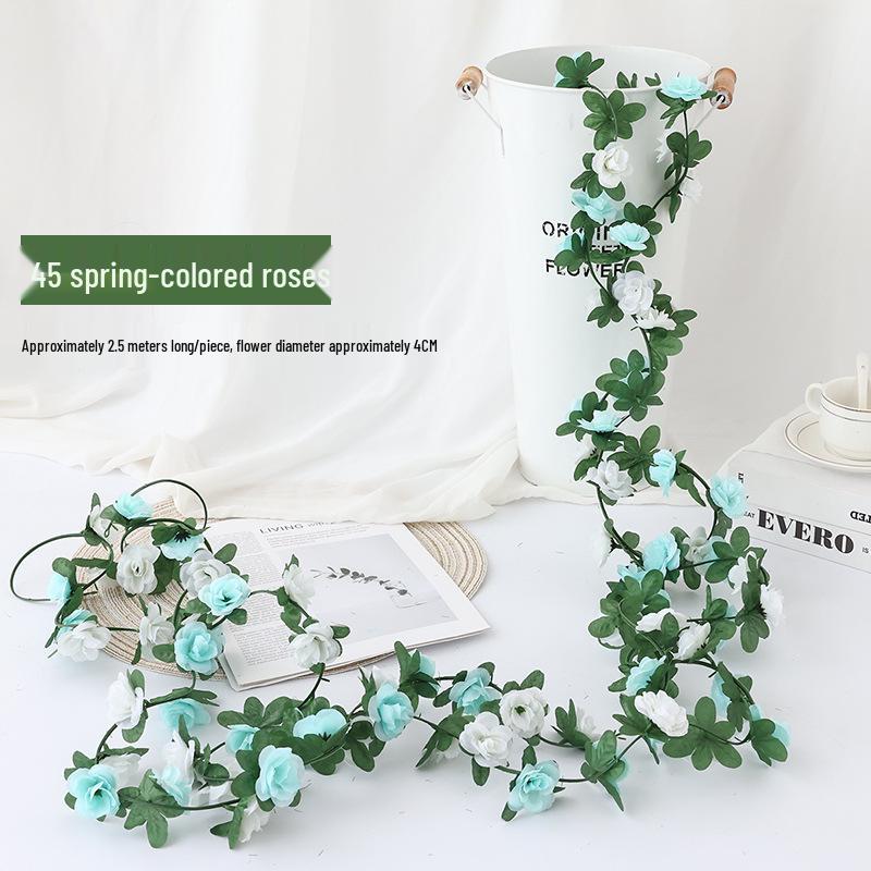 Künstliche Kirschblütenranke - Seidenblume mit 45 Rosenknospen zur Decken- oder Wandhängedekoration