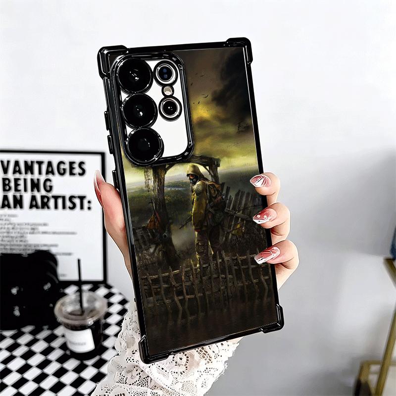 S-Stalker Game Cool Plating Phone Case For Samsung Galaxy S24 S25 FE S26 Edge S23 Ultra S22 S21 Plus S20 Anti-Fall Airabag Cover