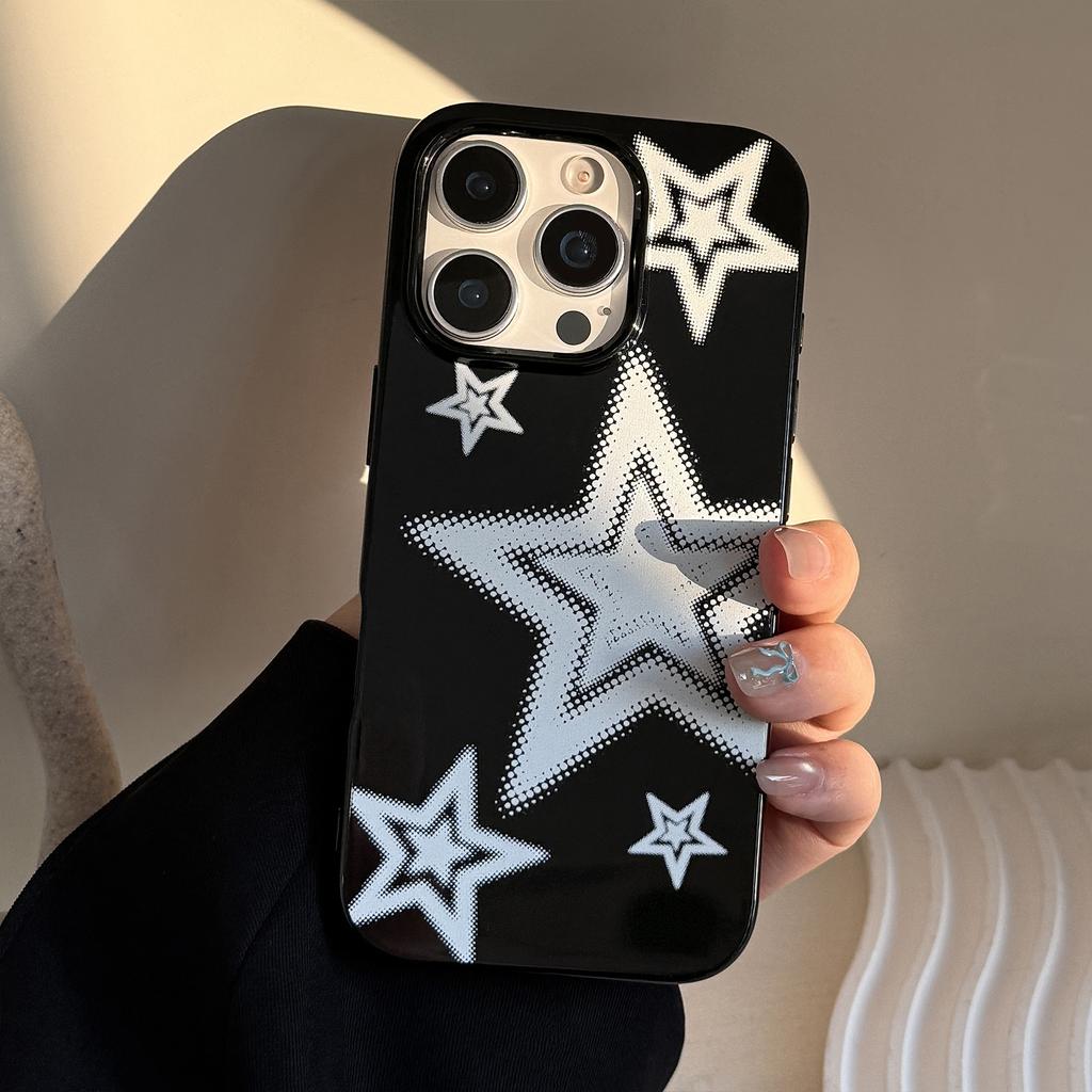 Personalized Graffiti Stars Iphone Apple 16 Mobile Phone Case 13 Soft Case 15 Silicone 14 Promax Suitable for 11 Trendy Cool