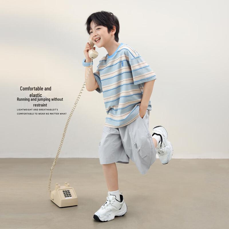 LUSON Boys' Striped Short Sleeve T-Shirt