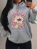 Mom Loves You Floral Print Women's Hoodie - Autumn Loose Casual Fleece Pullover with Pockets