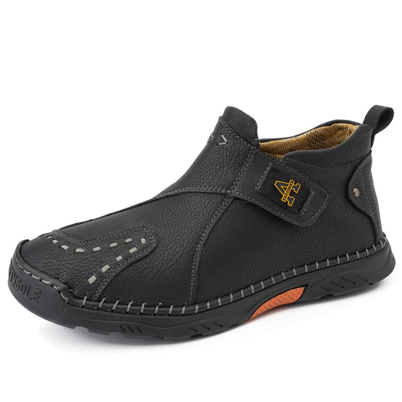 

Handmade Mens Motorcycle Boots Sneakers Outdoor Man Casual Leather Shoes Leisure Walking High Top Botas New Hot Sale Ankle Boots 48