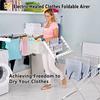 Séchoir à Linge électrique Chauffant 230W Portable sur Pied, Etendoir Pliant d'intérieur Faible Consommation Pliable 20 Barres A599
