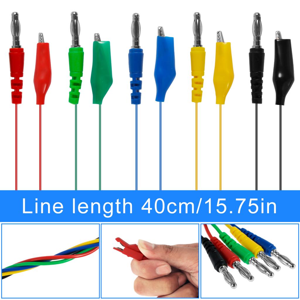 22/30PCS Multimeter Test Lead Kit 4mm Banana Plug To Alligator Clip Test Lead Probe Wire Piercing Probes 3 Different Angles