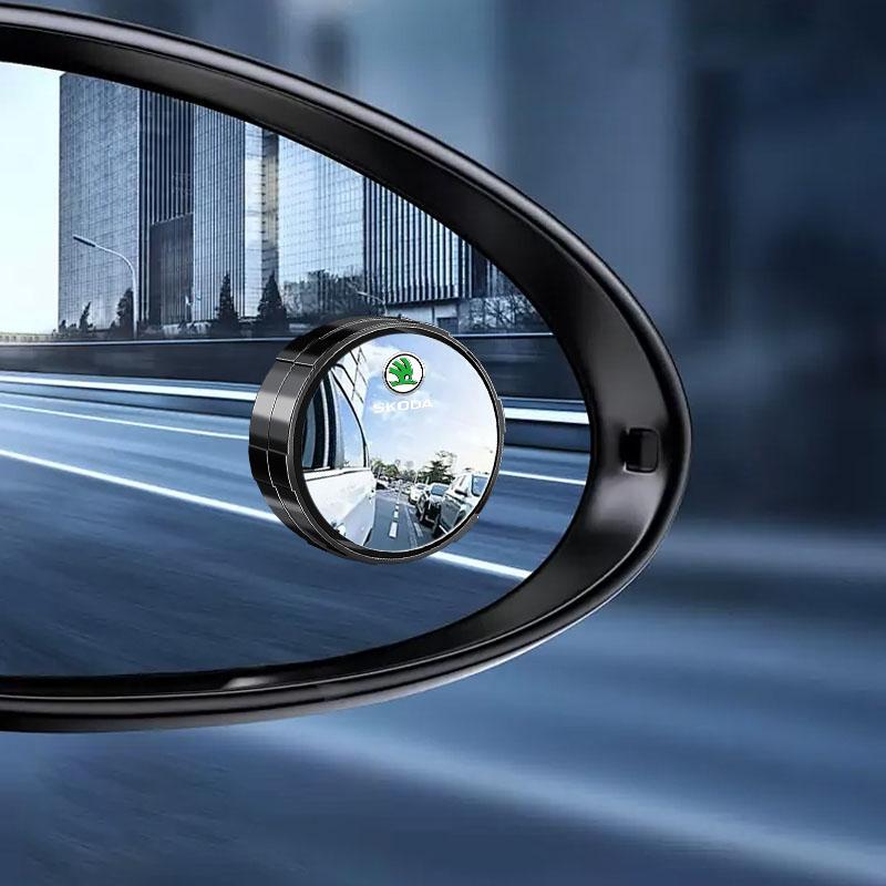 2Pcs Adjustable 360 Degree Car Blind Spot Rear View Mirror Angle For Skoda Octavia MK2 MK3 2 3 A7 Fabia Karoq Kodiaq Superb Rapid Kamiq