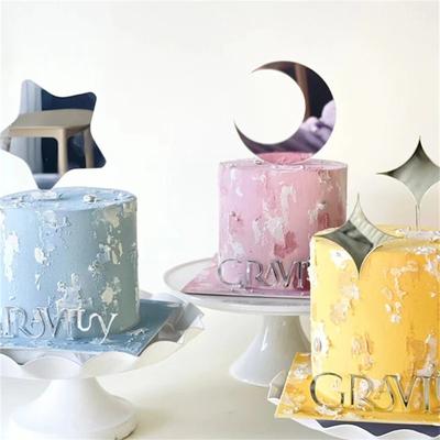 Estrellas de Luna Nueva Adorno para Tarta de Feliz Cumpleaños Dorado Adorno para Tarta de Boda Para Fiesta de Cumpleaños de Niños Decoraciones para Tarta Baby Shower