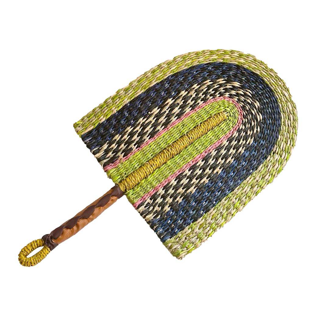 Seaweed Weaving Fan Nordic Hand Woven Africans Elements Fans Portable Sturdy Handheld Straw Fan For Party Wall Decoration