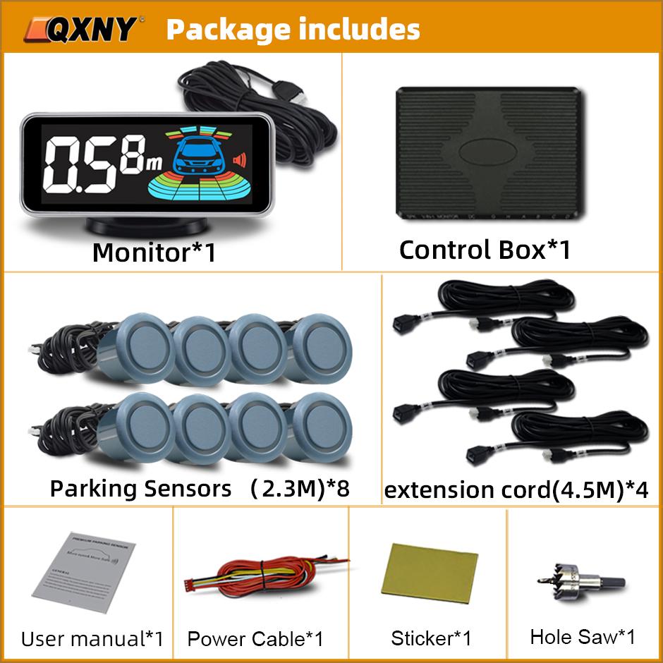 Parking Sensors Kit for Vehile 4 6 8 Parktronic Reversing Front and Rear Car Backup Radar Detector Backing Assistance Sound Aler