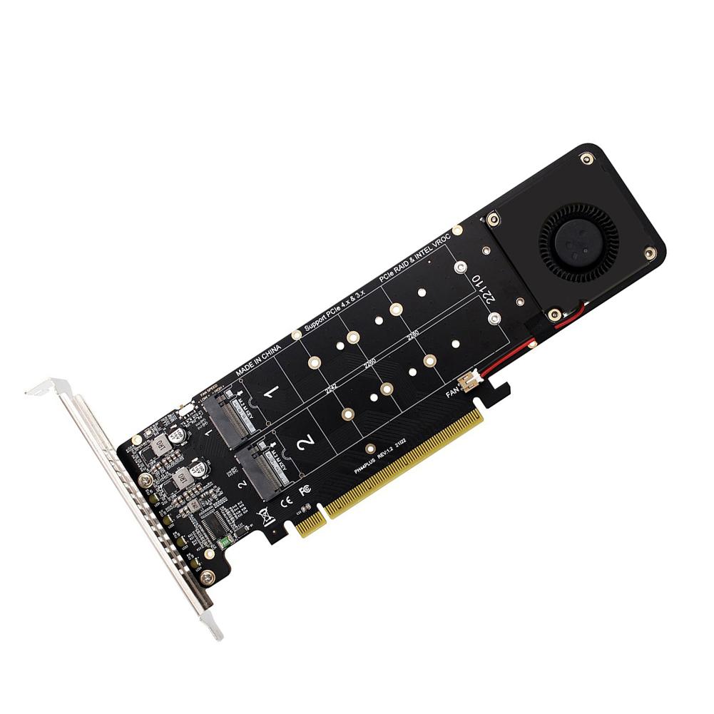 PCIeX16 To M.2 RAID Adapter M Key 4 NVME NVMe SSD Adapter Card 4x32Gbps Expansion Card Support SSD 2280/2260/2242/2230