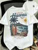 Unisexs Hawaii Surf T Shirt 100 Cotton Tropical Beach Palm Tree Graphic Print Vintage Vacation Streetwear Oversized Summer Tee