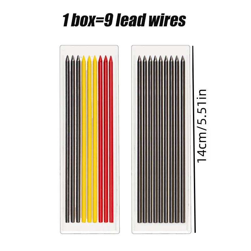 2.8mm Solid Carpenter Mechanical Pencil With Sharpener For Woodworking Construction Long Head Carpenter Pencil Stationery Tools