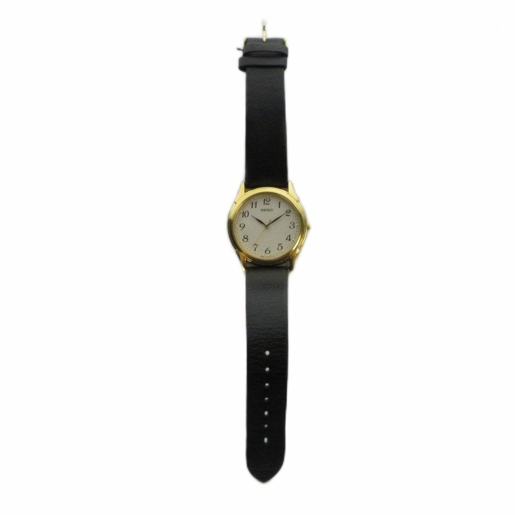 SEIKO Spirit Quartz Watch with Leather Gold Watch 7N01-7140 Strap, Color, Men's GY11/ MQ