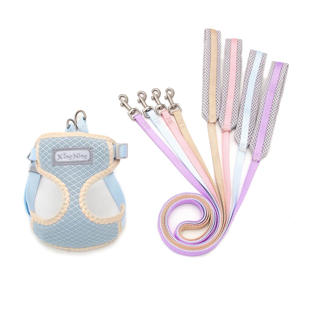 New Pet Products Adjustable Small Cat Harness Leash Set Breathable Cute Comfortable Medium Dog Collars Leash Accessories