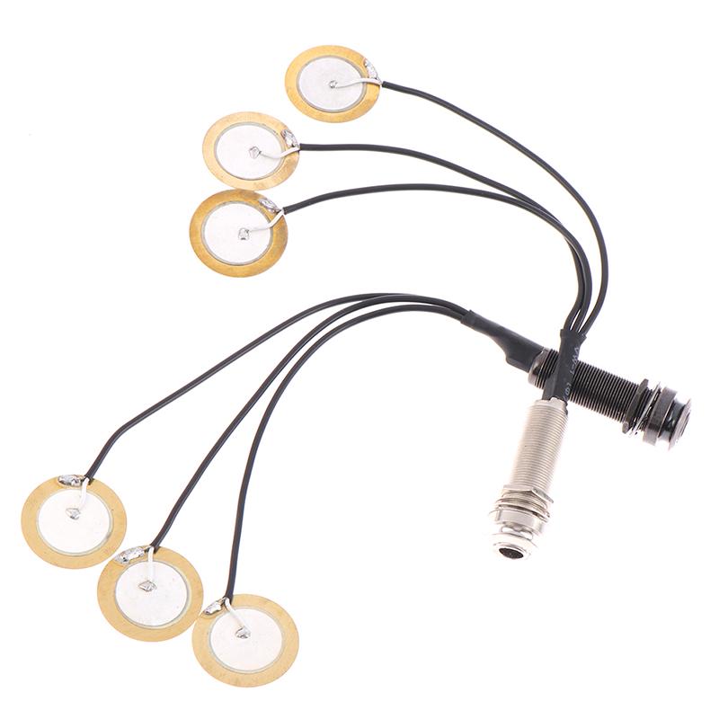 Piezo Contact Microphone 3 Transducer Pickups With End Pin Jack For Kalimba