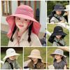 Large Brim Hat Children's Thin Bucket Hat With Cape Beach Hat New Sun Hat