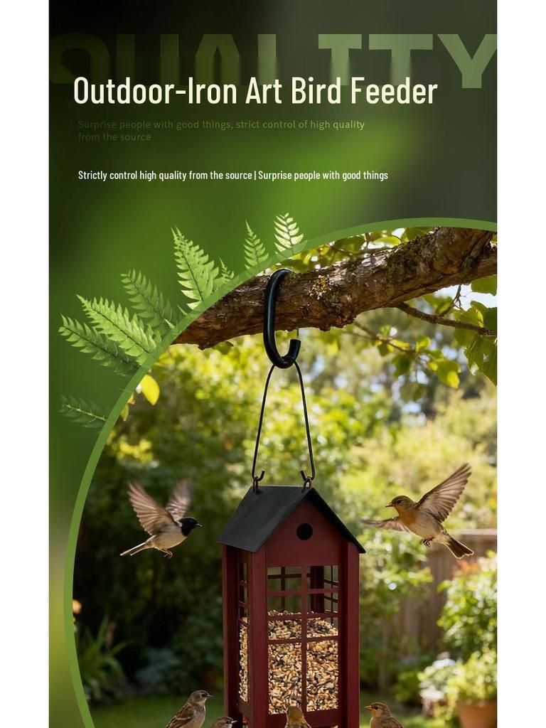 Comedouro Popular de Pássaros em Ferro: Decoração Criativa para Jardim ao Ar Livre