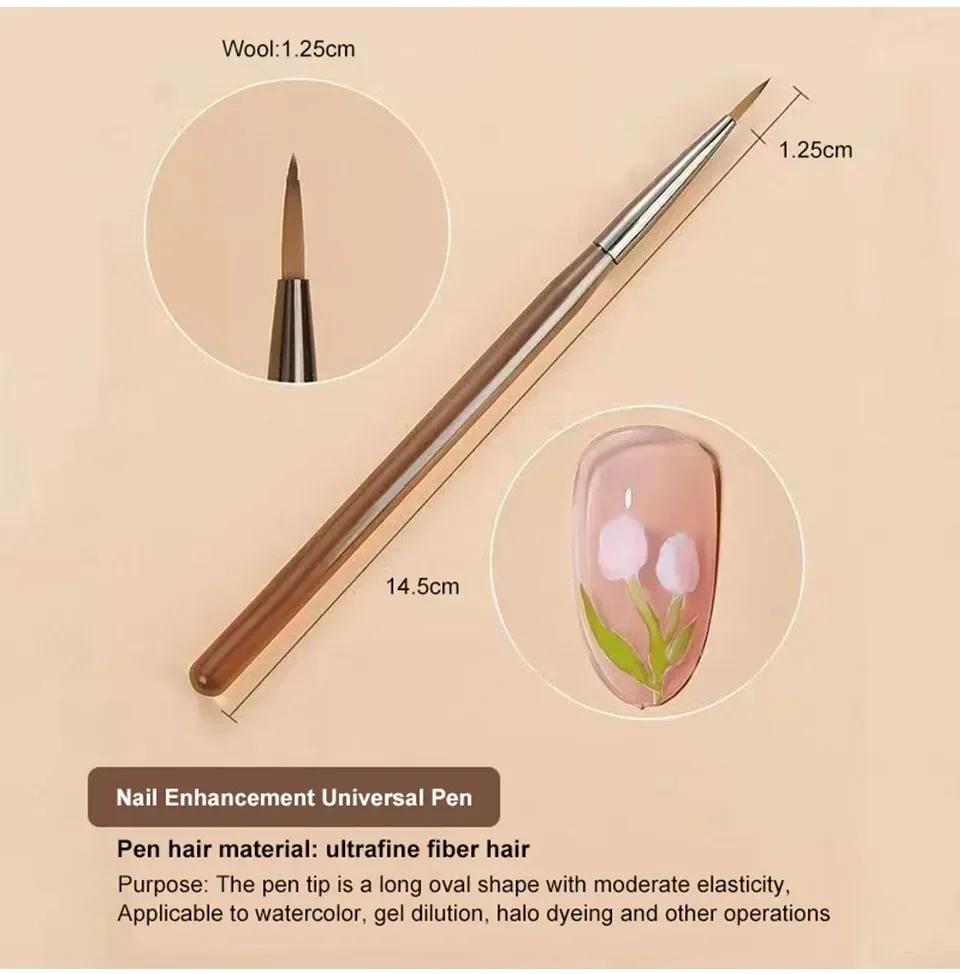 9PCS UV Gel Nail Brush Liner DIY Manicure Painting Pen Acrylic Drawing Brush for Nail Art Design Nail Extension Salon Supplies