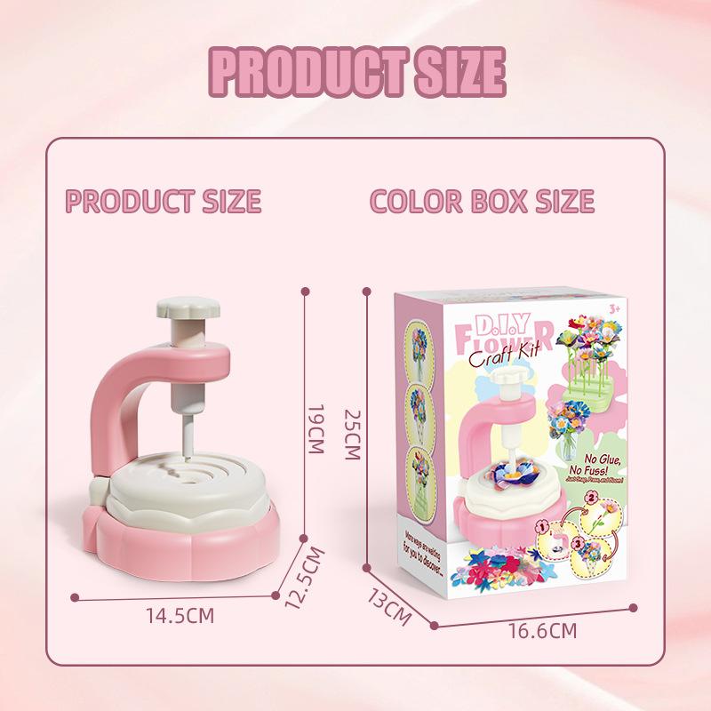 DIY simulation bouquet art gift, children's puzzle handmade bouquet embossing machine toy parent-child interaction birthday gift