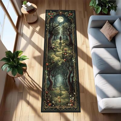 Gothic Forest Pattern Area Carpet Mat Rug Home Decoration Dark Fairy Tale Vintage Modern Hallway Living Room Floor Rug
