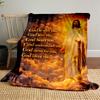 Religious Blanket with Inspirational WordsFlannel Blanket for Bedroom, Living Room, Sofa, and Nap